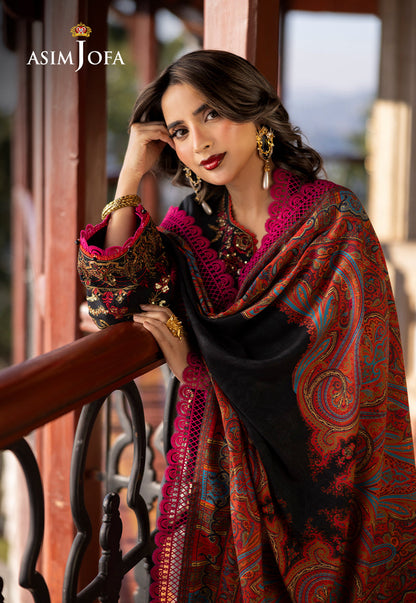 AJUW-28 EMBROIDERED VISCOSE 3 Pcs