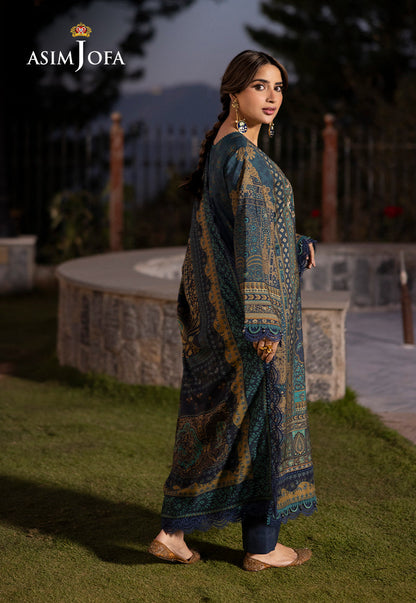 AJUW-20 EMBROIDERED VISCOSE 3 Pcs