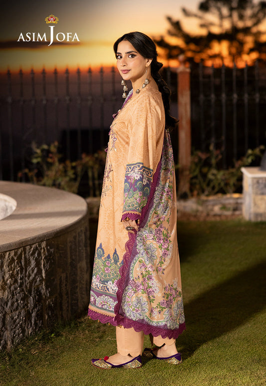 AJUW-19 EMBROIDERED VISCOSE 3 Pcs