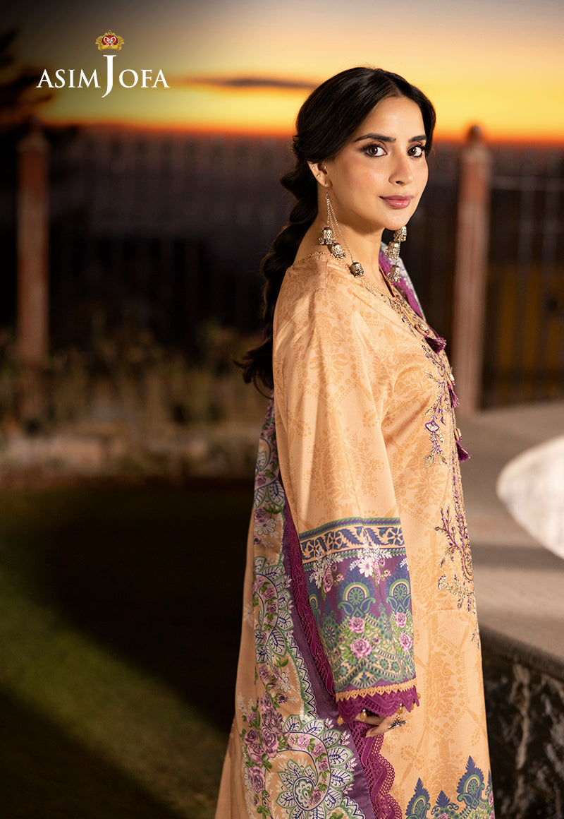 AJUW-19 EMBROIDERED VISCOSE 3 Pcs