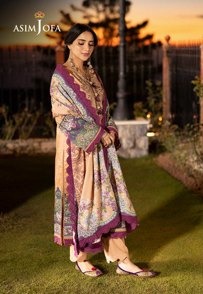 AJUW-19 EMBROIDERED VISCOSE 3 Pcs