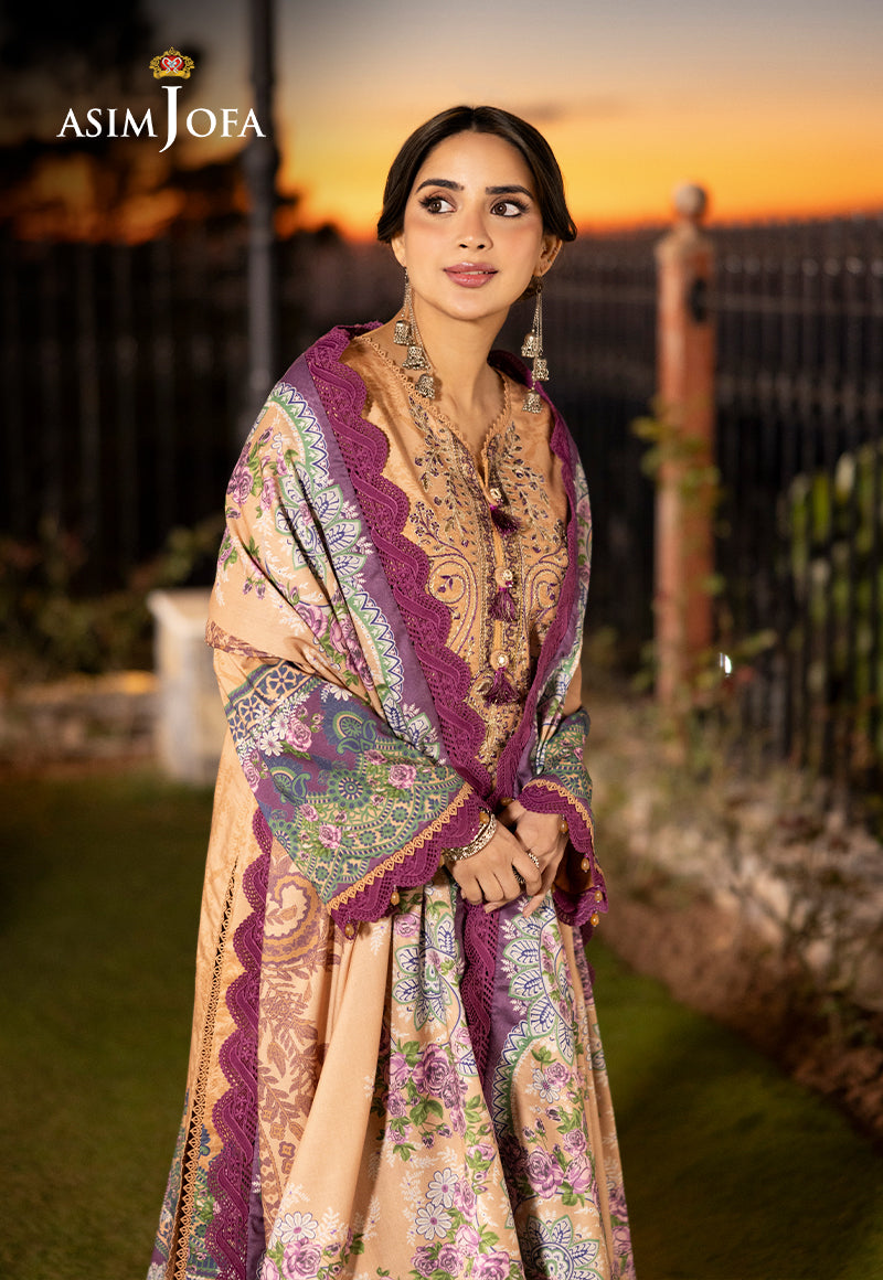 AJUW-19 EMBROIDERED VISCOSE 3 Pcs