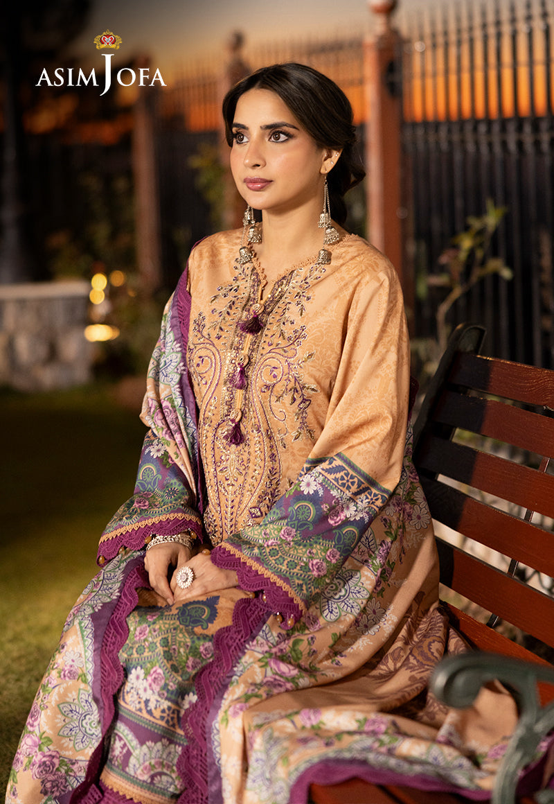 AJUW-19 EMBROIDERED VISCOSE 3 Pcs