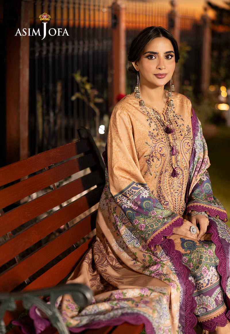AJUW-19 EMBROIDERED VISCOSE 3 Pcs