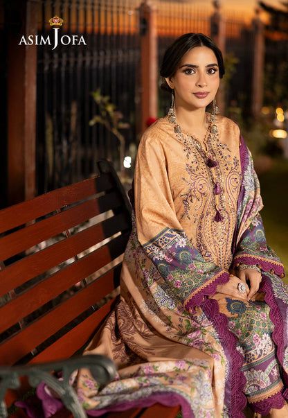 AJUW-19 EMBROIDERED VISCOSE 3 Pcs