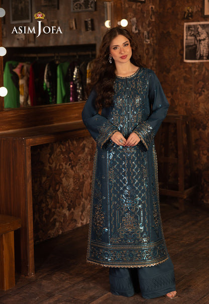 AJFO-10 EMBROIDERED PAPER COTTON UNSTITCHED 2 PCS