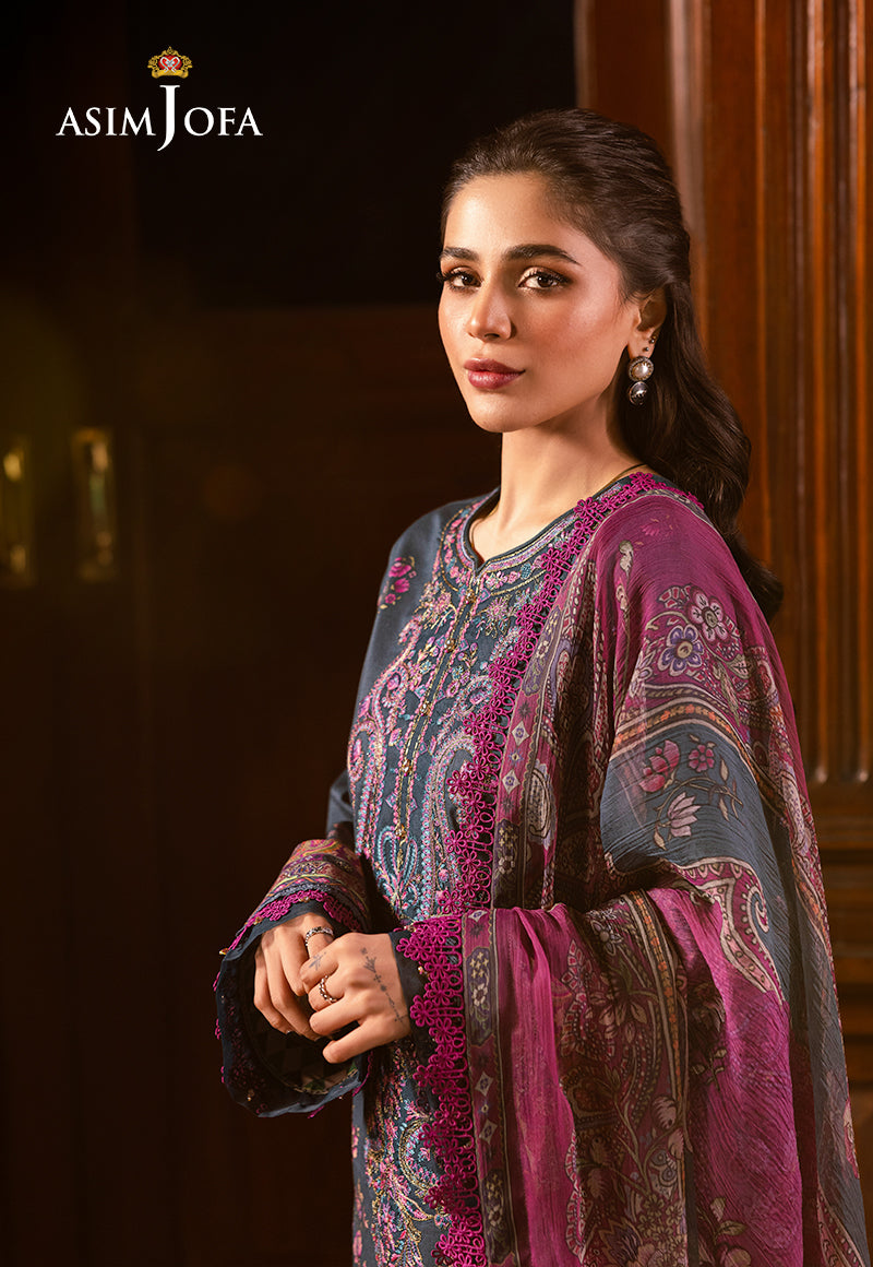 AJUBJ-05 PRINTED EMBROIDERED LAWN 3 PC