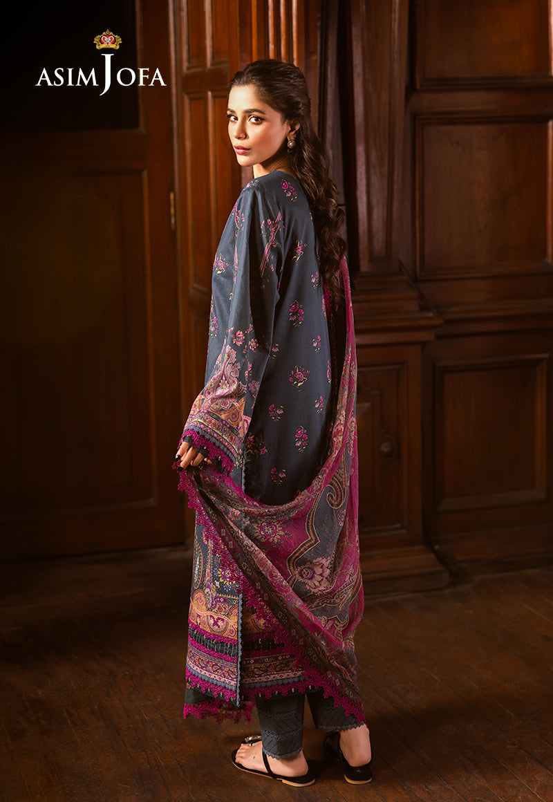 AJUBJ-05 PRINTED EMBROIDERED LAWN 3 PC