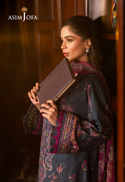 AJUBJ-05 PRINTED EMBROIDERED LAWN 3 PC