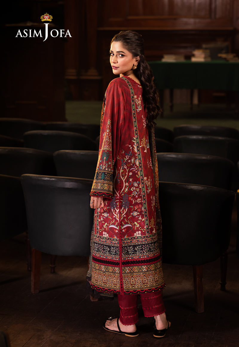 AJUBJ-09 PRINTED EMBROIDERED LAWN 3 PC