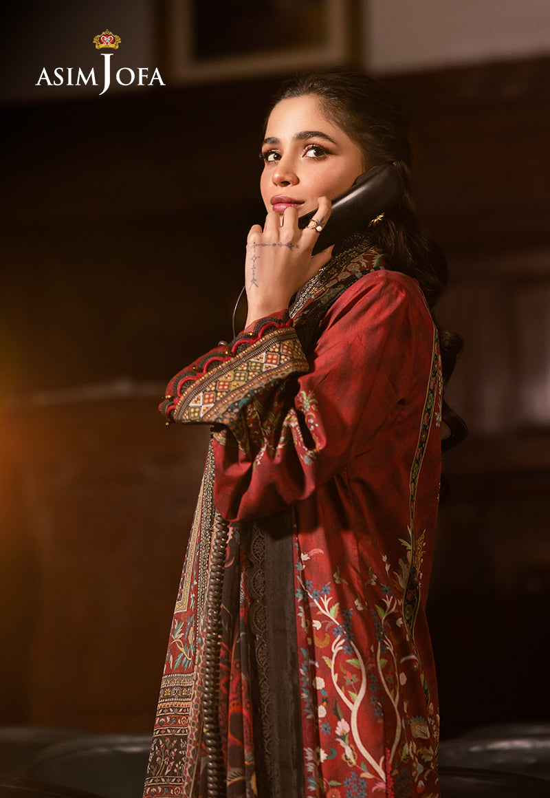 AJUBJ-09 PRINTED EMBROIDERED LAWN 3 PC