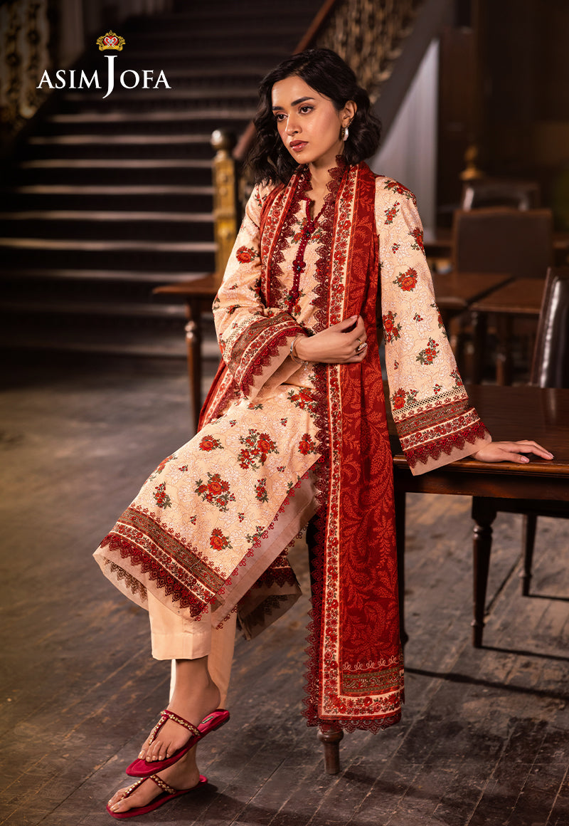 AJUBJ-54 PRINTED LAWN 3 PC