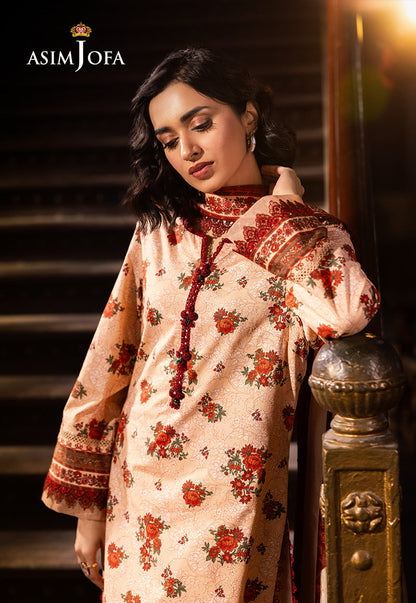AJUBJ-54 PRINTED LAWN 3 PC