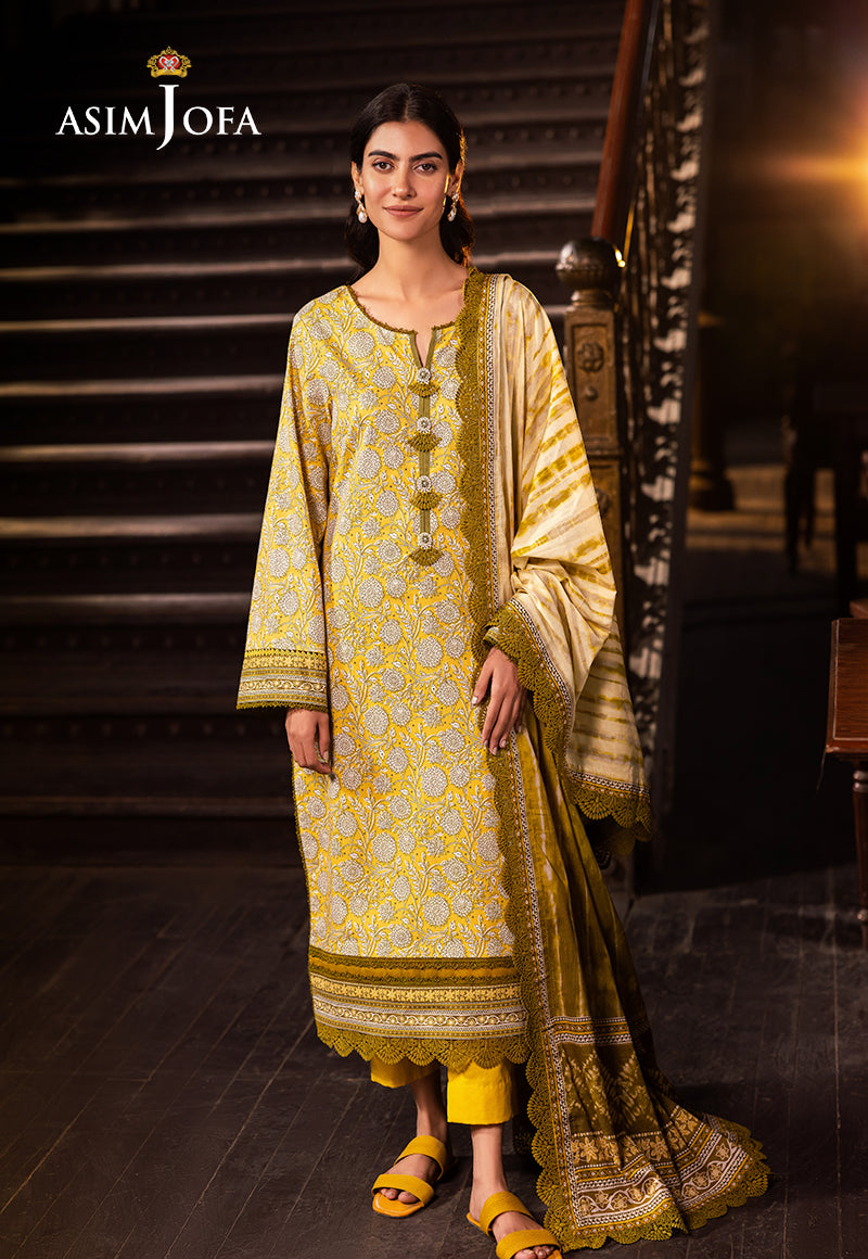 AJUBJ-51 PRINTED LAWN 3 PC