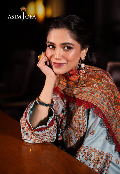 AJUBJ-11 PRINTED EMBROIDERED LAWN 3 PC