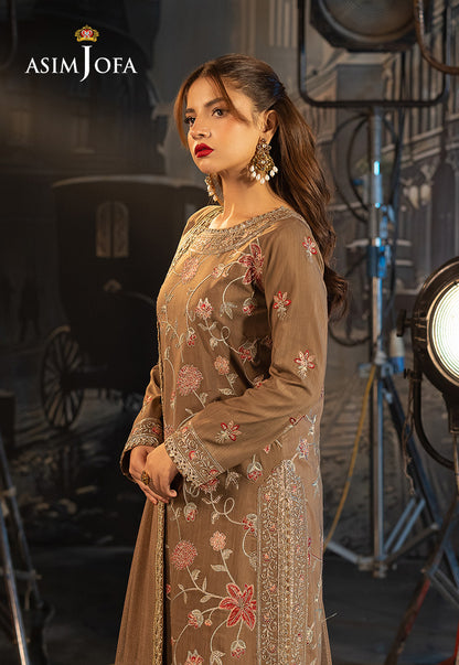 AJFO-12 EMBROIDERED NET UNSTITCHED 3 PCS