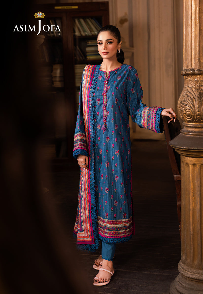 AJUBJ-40 Printed Lawn 3 Pcs