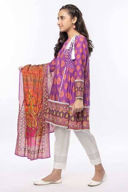 3PCS Digital Printed Lawn Shirt, Dupatta & Cotton Trouser SKU: SFRK-002