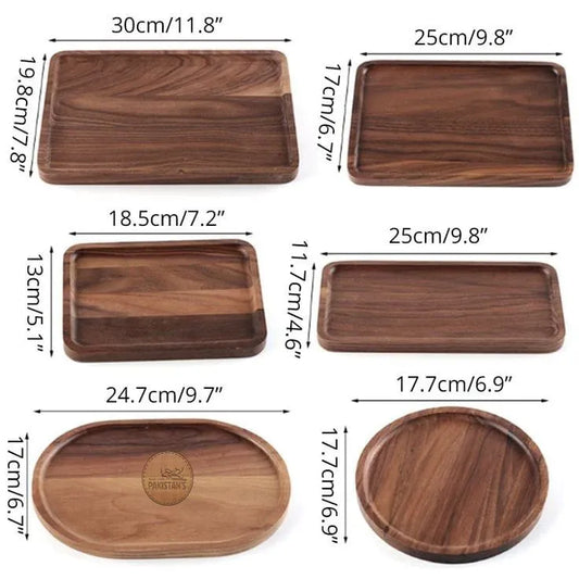Wooden Serving Tray In Irregular Shape (Set of 6)