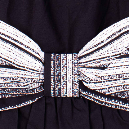 Baby Girl Black White Big Bow Top