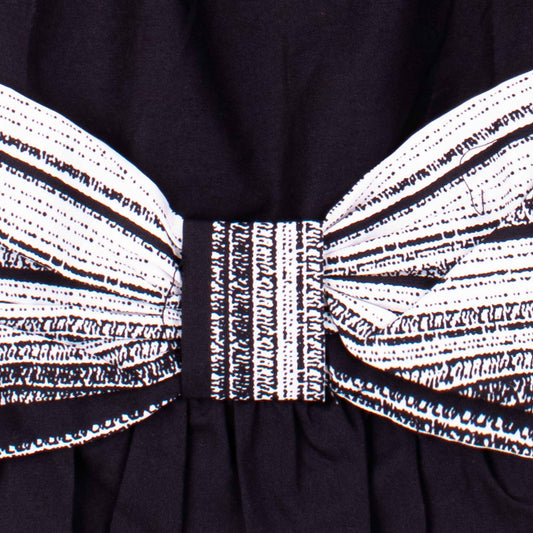 Baby Girl Black White Big Bow Top