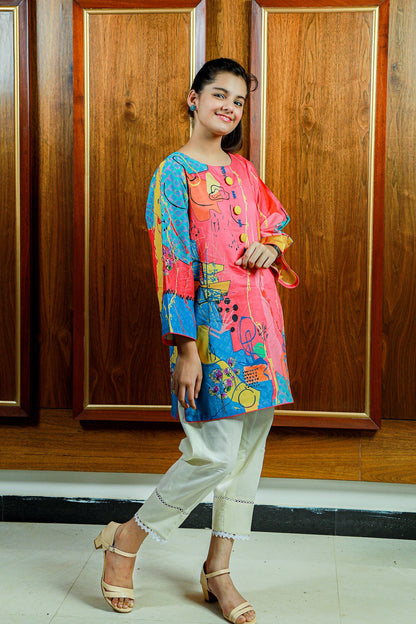 POP ART Digital Printed Lawn Shirt & Cotton Trouser SKU: PRKT-043