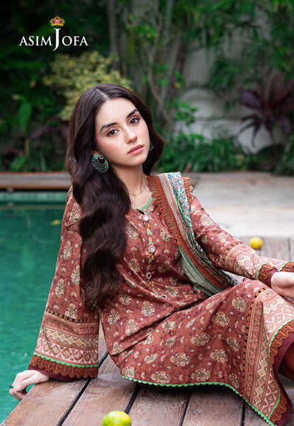 AJUUB-25 PRINTED LAWN 3 PC