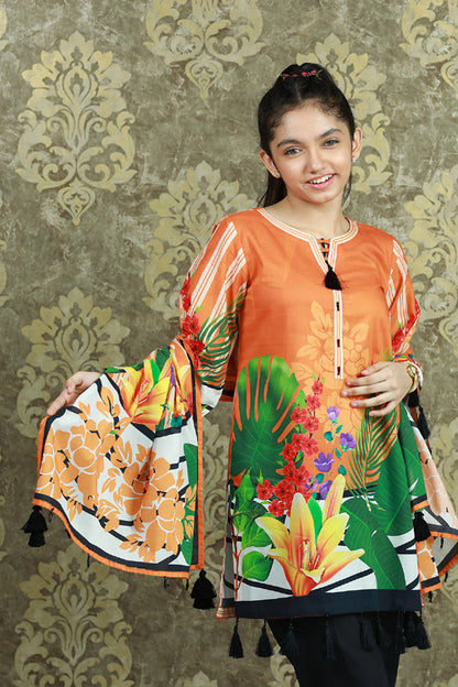 PRSDT-079 Digital Printed Lawn Shirt, Dupatta & Cotton Trouser