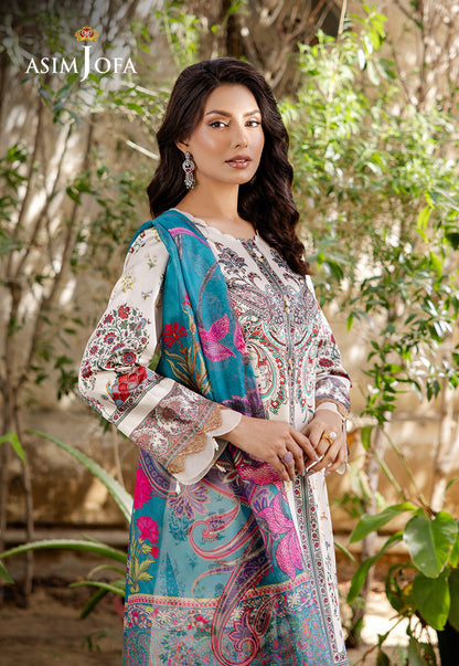 AJPB-198 PRINTED CHARMEUSE SILK STITCHED 3PCS