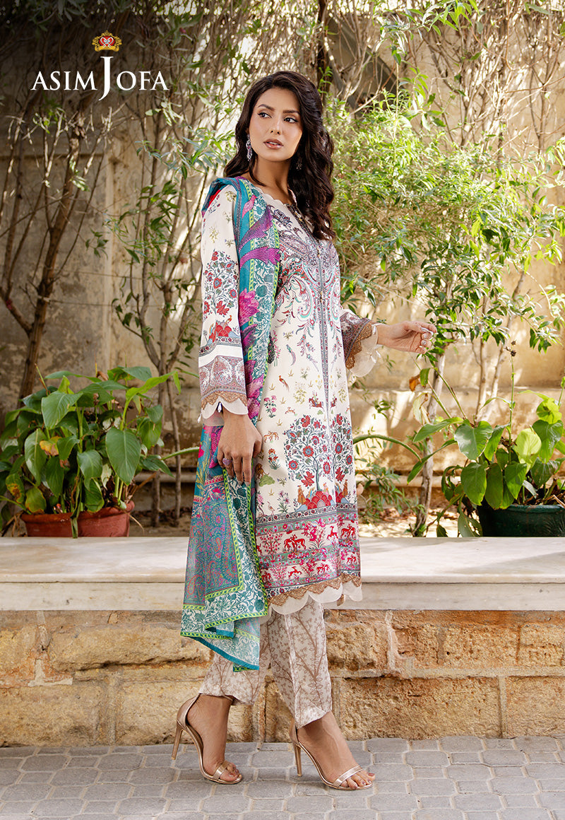 AJPB-198 PRINTED CHARMEUSE SILK STITCHED 3PCS