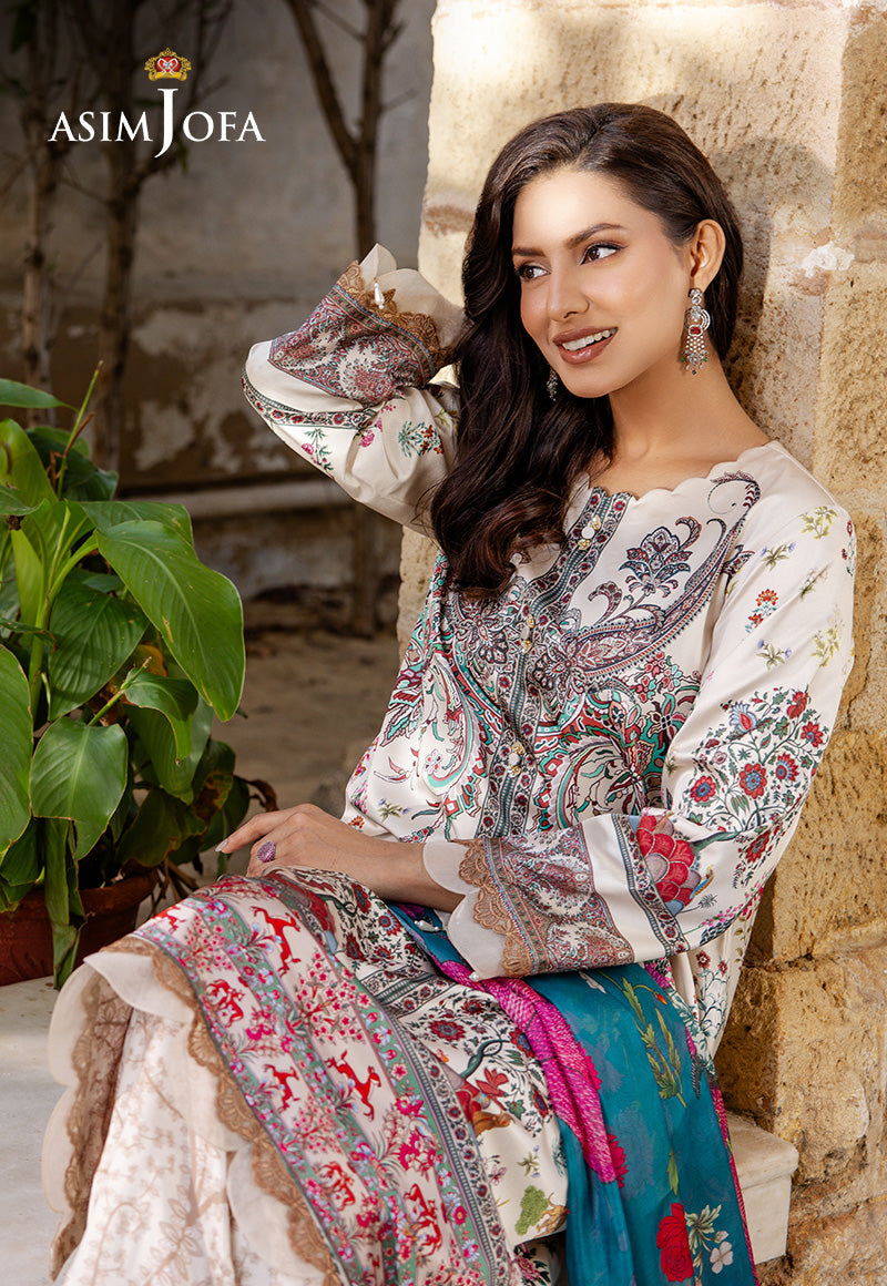 AJPB-198 PRINTED CHARMEUSE SILK STITCHED 3PCS