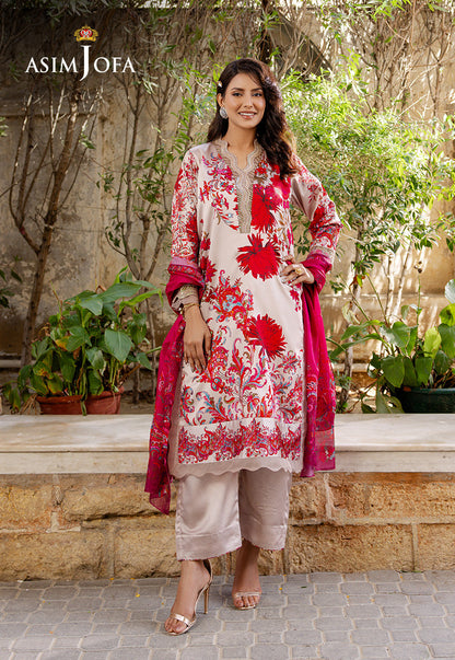 AJPB-201 PRINTED CHARMEUSE SILK STITCHED 3PCS