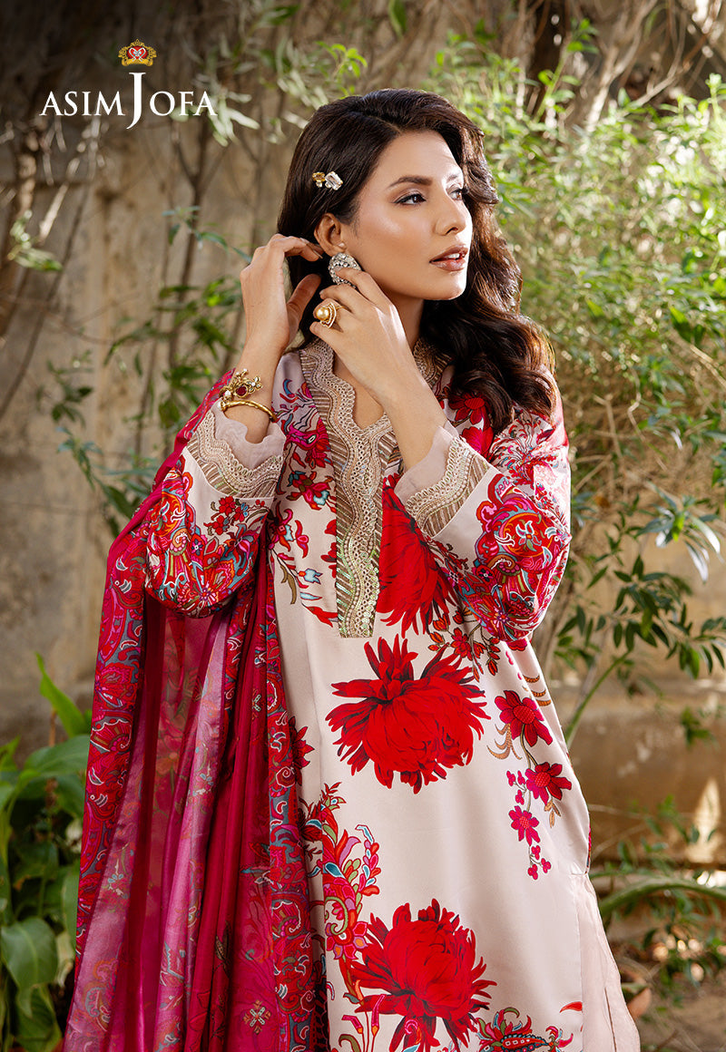 AJPB-201 PRINTED CHARMEUSE SILK STITCHED 3PCS