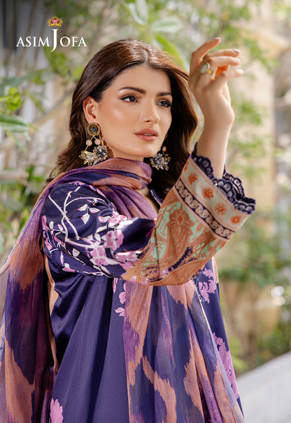 AJPB-199 PRINTED CHARMEUSE SILK STITCHED 3PCS