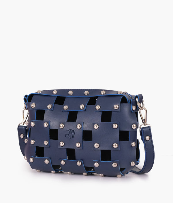 RTW Creation - Blue rivet cross-body bag