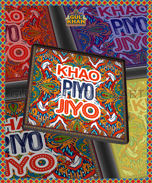 Khaoo Piyo Jiyo Printed Coaster Design