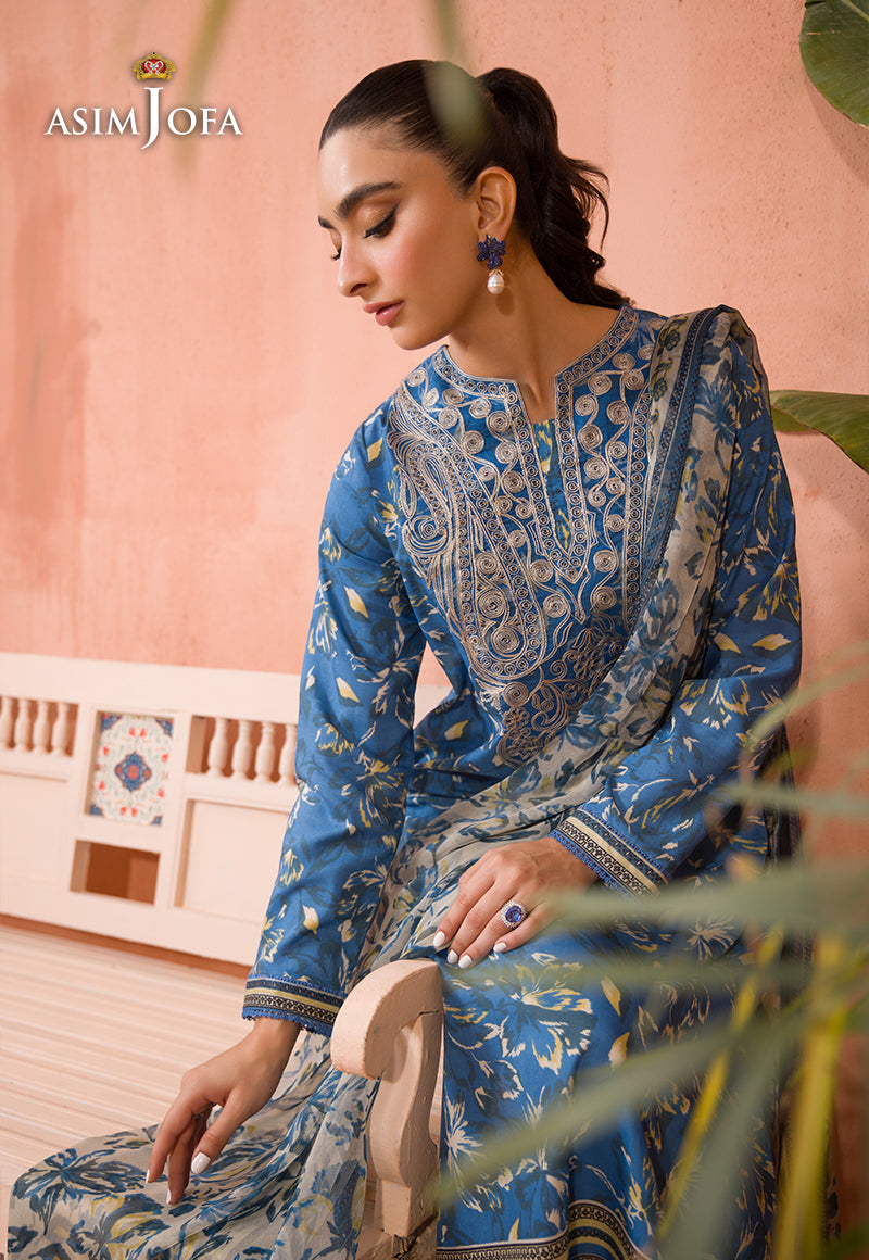AJGR-06 EMBROIDERED COTTON SILK 2 PCS
