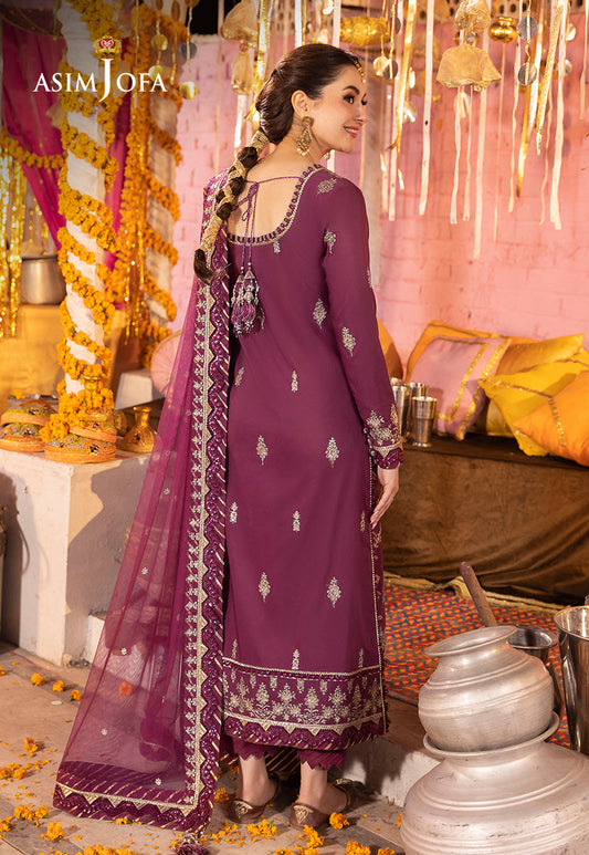 AJDAP-18 EMBROIDERED LAWN SILK STITCHED 3 PCS