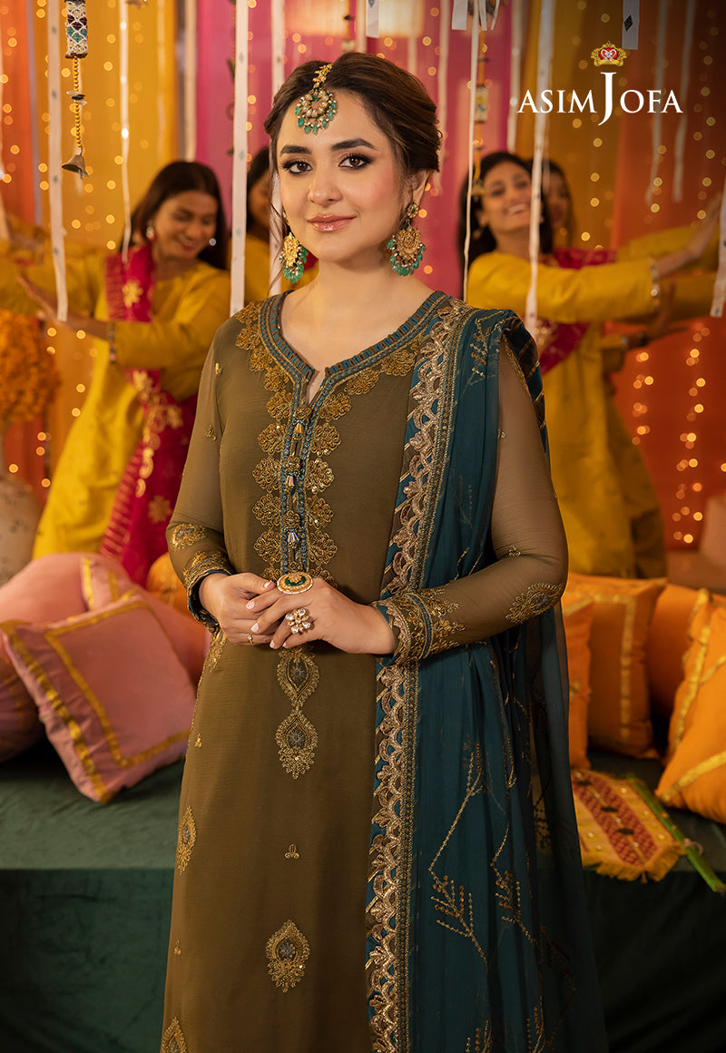 AJDAP-16 EMBROIDERED CHIFFON STITCHED 3 PCS