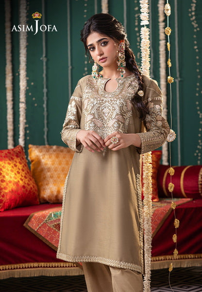 AJTM-20 - 2 PCS EMBROIDERED LUREX KHANTHA STRIPER 2 PCS
