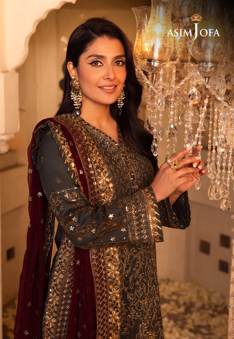 AJSH-07 EMBROIDERED RAW SILK 3 PCS