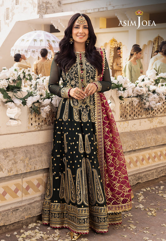 AJSHP-11 EMBROIDERED RAW SILK STITCHED 3 PCS