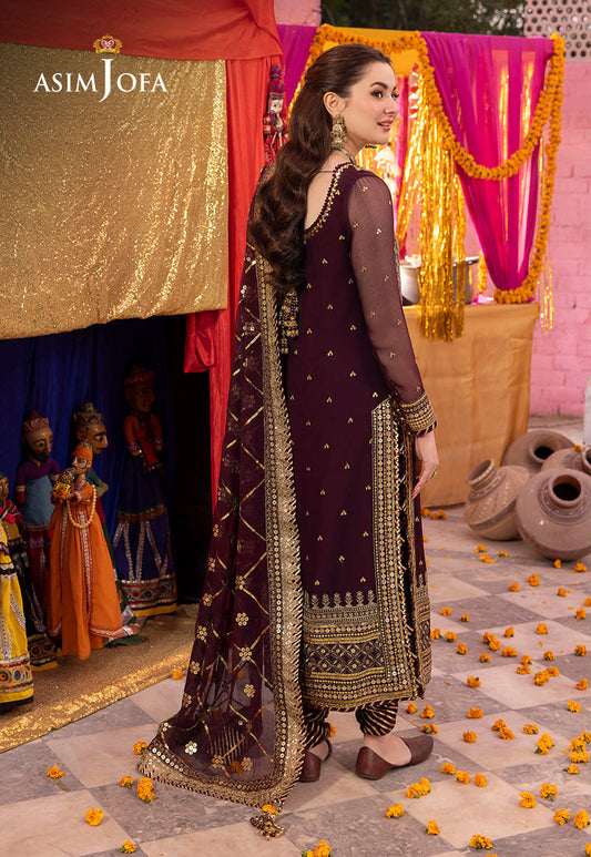 AJDAP-21 EMBROIDERED CHIFFON STITCHED 3 PCS