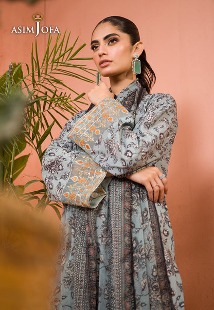 AJGR-08 PRINTED COTTON SILK 2 PCS
