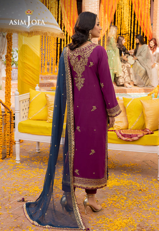 AJDA-07 EMBROIDERED LAWN SILK 3 PCS
