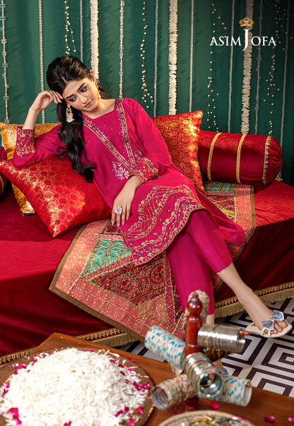 AJTM-03 - 2 PCS EMBROIDERED RAW SILK 2 PCS