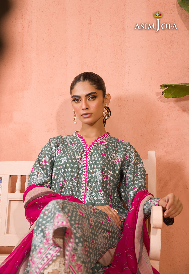 AJGR-07 PRINTED COTTON SILK 2 PCS