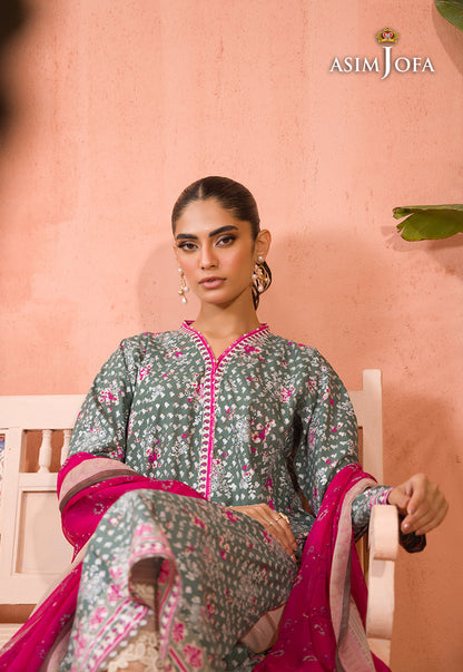 AJGR-07 PRINTED COTTON SILK 2 PCS