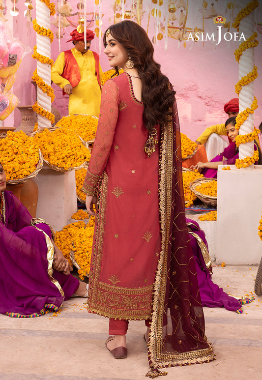 AJDAP-23 EMBROIDERED CHIFFON STITCHED 3 PCS