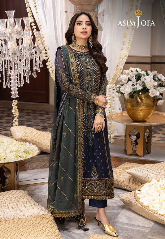 AJSH-12 EMBROIDERED CHIFFON 3 PCS